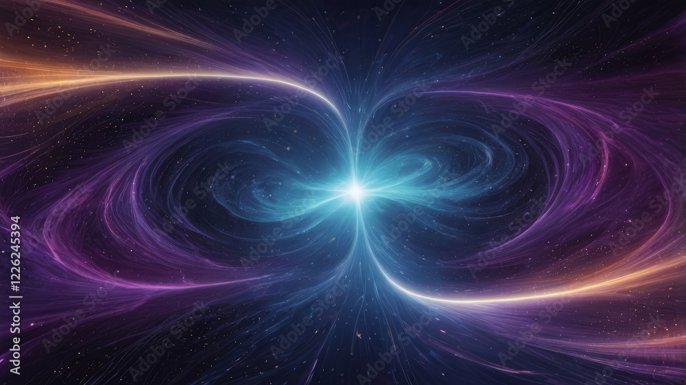 Fototapeta premium Ethereal Cosmic Waves A Glimpse Into the Nebula Realm