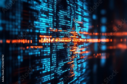 Wallpaper Mural Abstract Technology Background with Dynamic Blue and Orange Light Patterns : Generative AI Torontodigital.ca