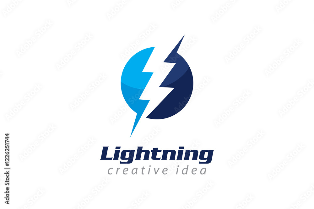 Fototapeta premium Creative Thunder Concept Logo Design Template