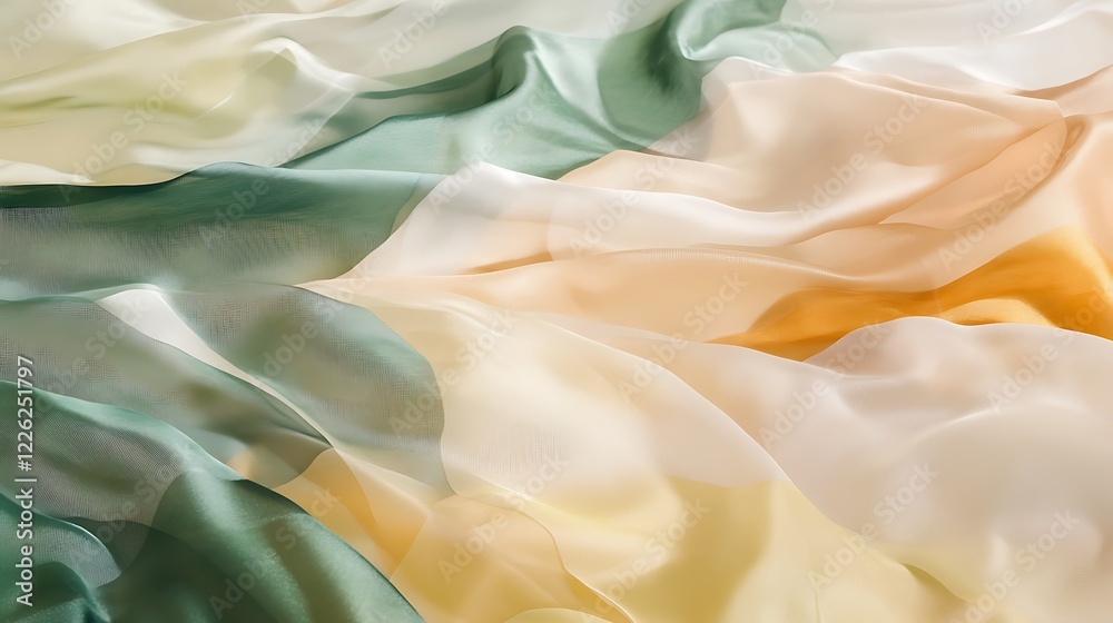 Obraz premium Draped pastel sheer fabric in earthy tones