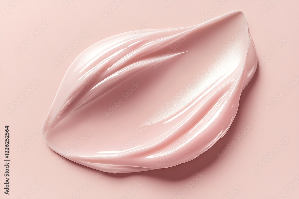 Luxurious Pink Swirl of Skincare Cream with Velvety Finish Texture : Generative AI Luxurious Pink Swirl of Skincare Cream with Velvety Finish Texture : Generative AI