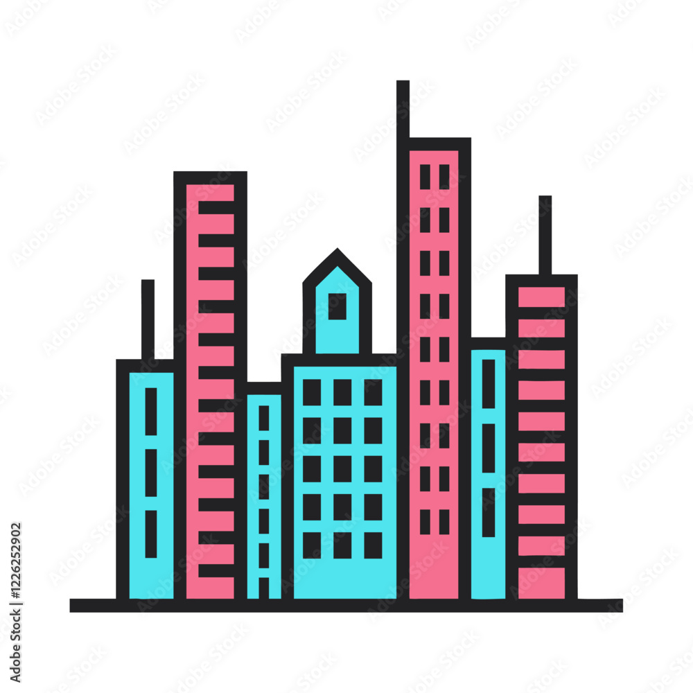 Fototapeta premium Tall Skyscrapers Urban Scene