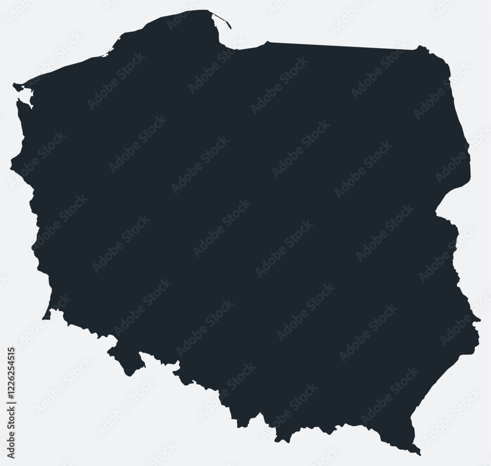Obraz premium Poland map. Just a simple border map. Shape of the country. Flat blank Poland outline. Vector boundary illustration.