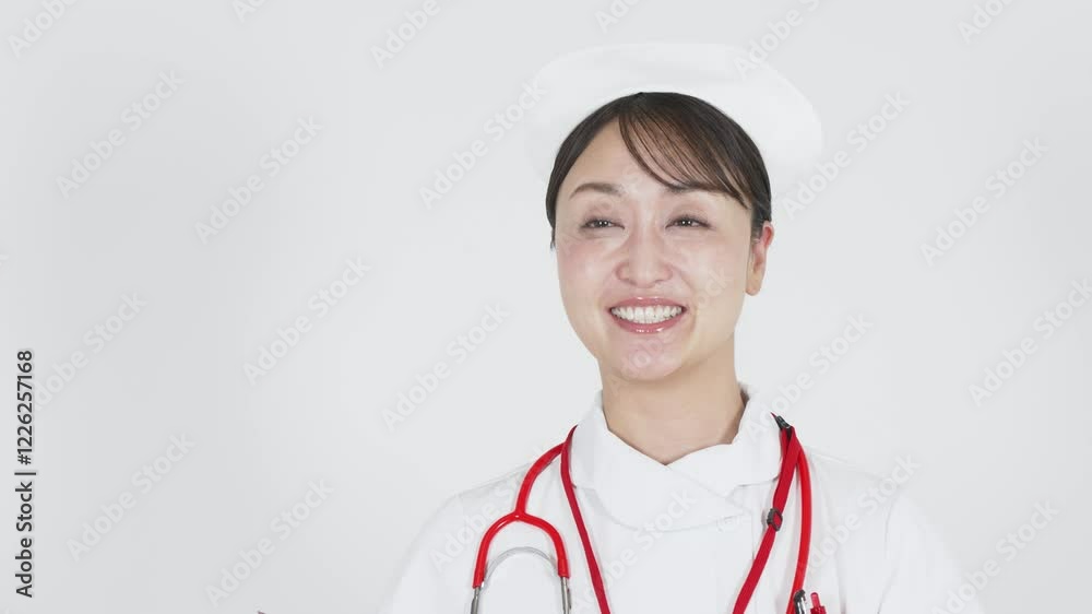 問診する医療スタッフの女性
