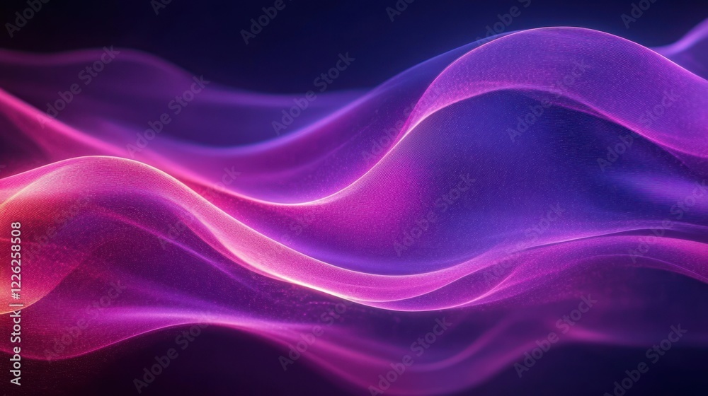 Modern Abstract Digital Art with Purple and Pink Waves and Ethereal Light Trails Modern Abstract Digital Art with Purple and Pink Waves and Ethereal Light Trails