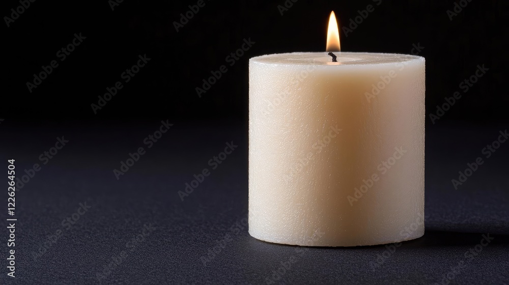 Lit candle on dark background, remembrance, peace Lit candle on dark background, remembrance, peace