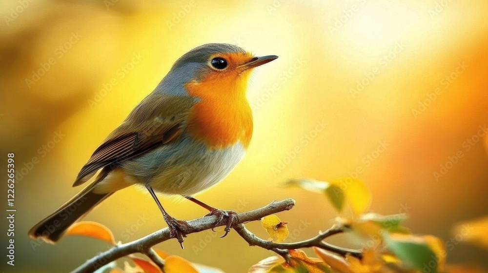 European Robin perched on a branch, vibrant autumn colors. Perfect for nature, wildlife, or fall-themed designs. European Robin perched on a branch, vibrant autumn colors. Perfect for nature, wildlife, or fall-themed designs.