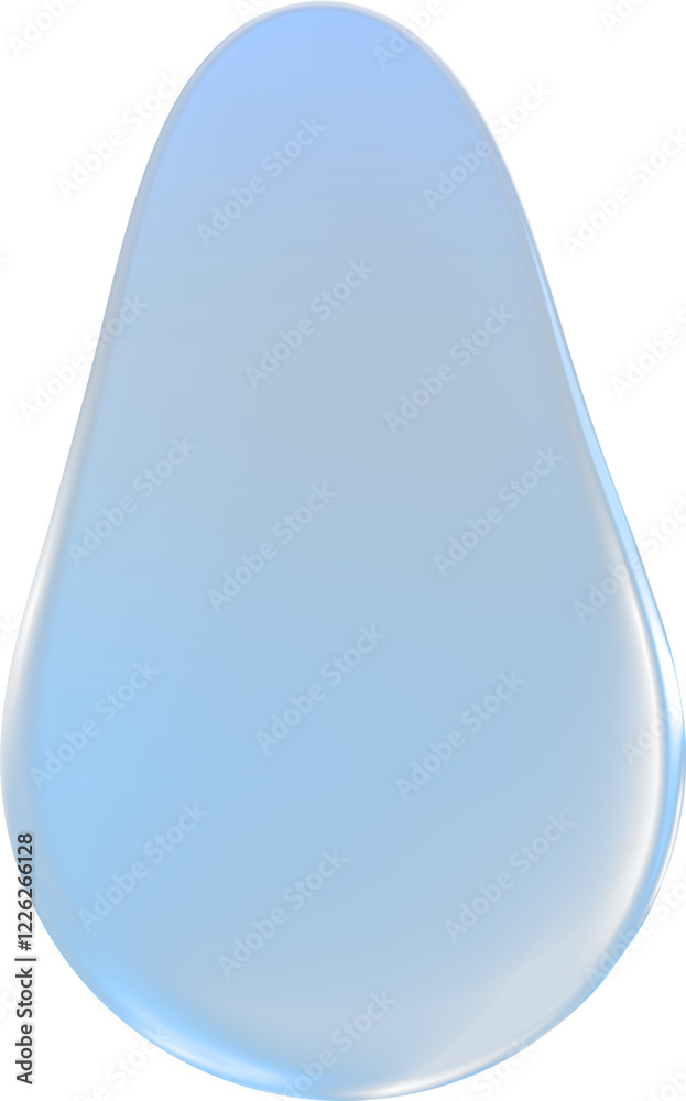 Glossy Blue Liquid Droplet isolated on transparent background.generative AI Glossy Blue Liquid Droplet isolated on transparent background.generative AI