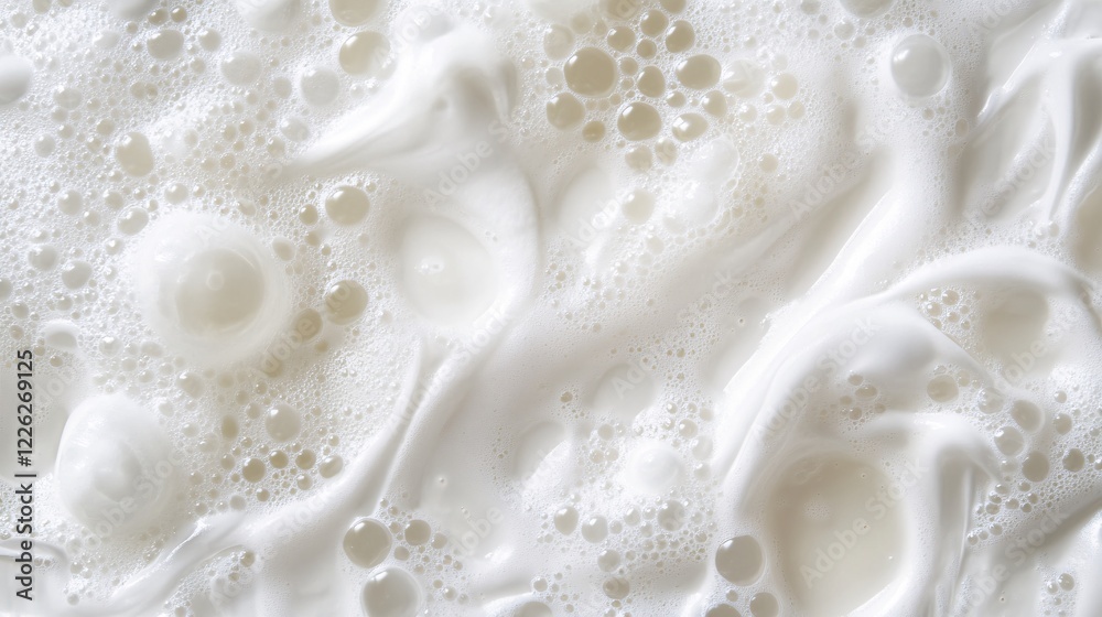 Laundry concept: white delicate fabric immersed in soapy water with bubbles Laundry concept: white delicate fabric immersed in soapy water with bubbles