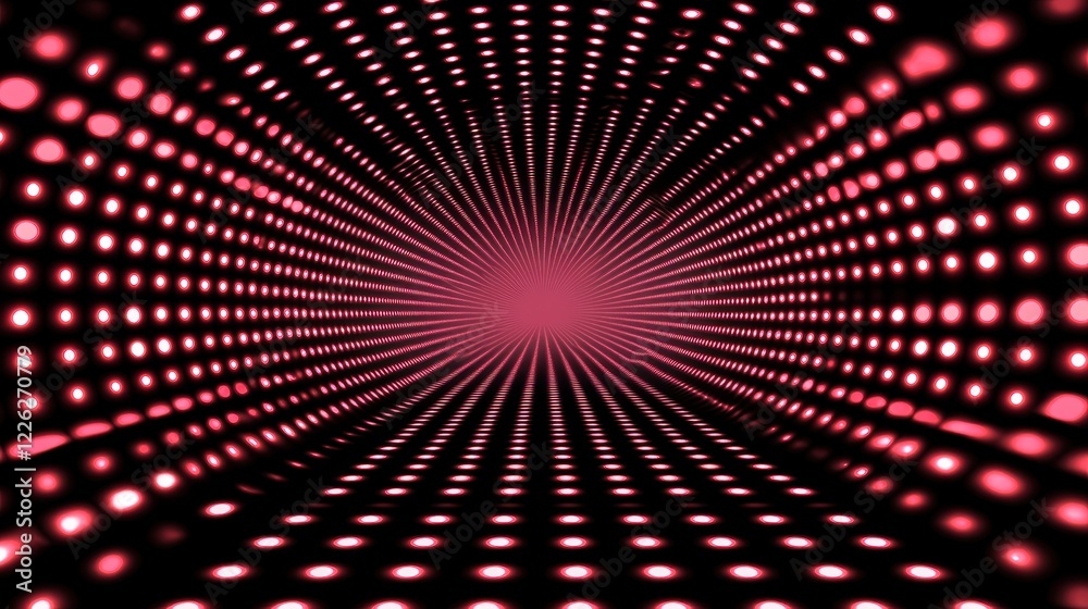 Red Light Tunnel Abstract Pattern Design