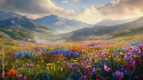春の花畑の風景10