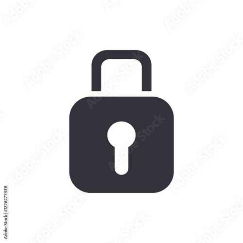 Padlock solid icons, minimalist vector illustration ,simple transparent graphic element .Isolated on white background