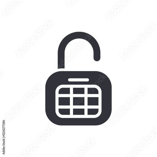 Padlock solid icons, minimalist vector illustration ,simple transparent graphic element .Isolated on white background