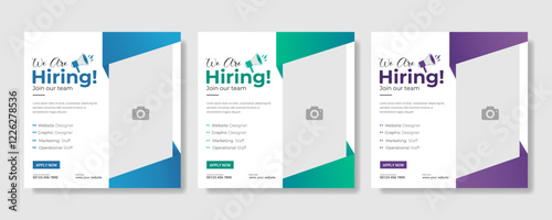 We are hiring job vacancy social media post banner design template. we are hiring background, job vacancy concept We are hiring recruitment open job vacancy design vector social media post banner temp