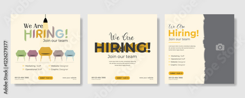 We are hiring job vacancy social media post banner design template. we are hiring background, job vacancy concept We are hiring recruitment open job vacancy design vector social media post banner temp