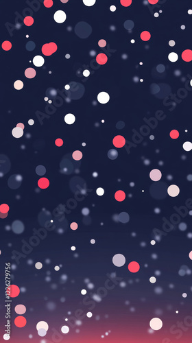 Colorful abstract background with red and white dots on dark blue