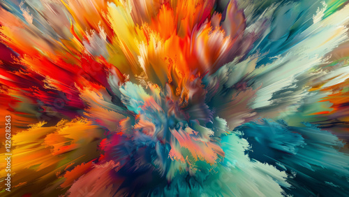 Wallpaper Mural Explosion Of Vibrant Colors In Dynamic Abstract Composition Torontodigital.ca