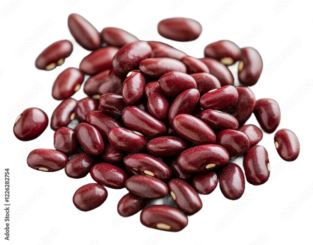 Red kidney beans on a white background isolated on transparent background Red kidney beans on a white background isolated on transparent background