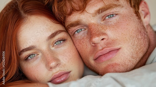 A close-up portrait of a couple showcasing intimacy and connection.