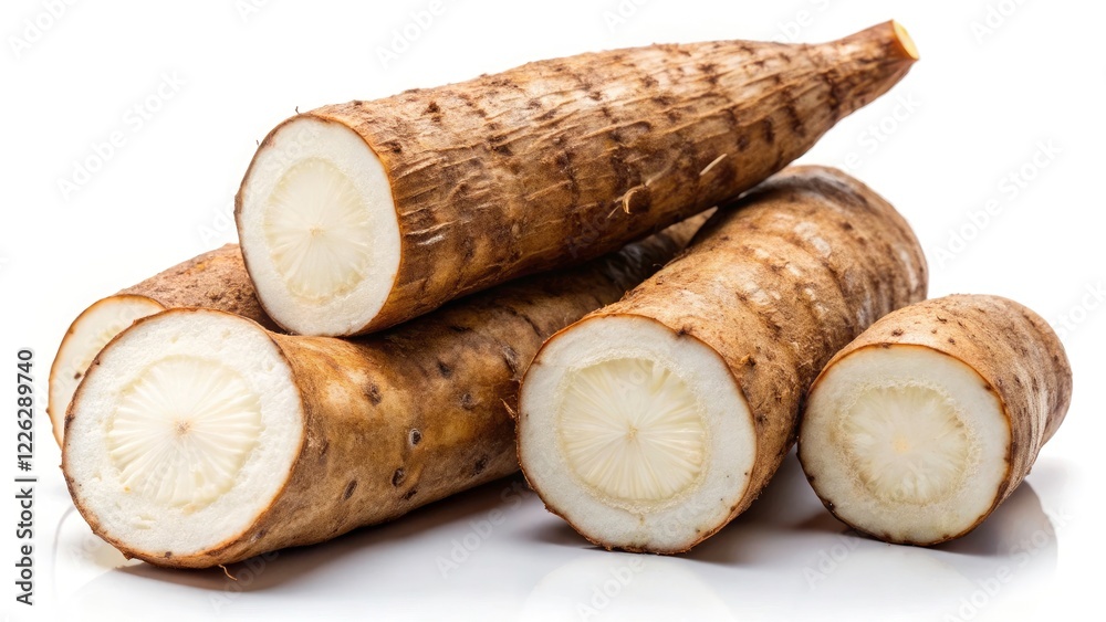 Macro Photography of Cassava Roots: Healthy Tapioca, Nutritious Tropical Food Macro Photography of Cassava Roots: Healthy Tapioca, Nutritious Tropical Food