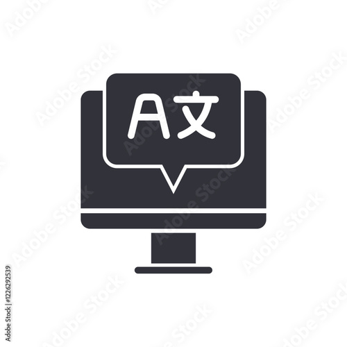 Language learning solid icons, minimalist vector illustration ,simple transparent graphic element .Isolated on white background
