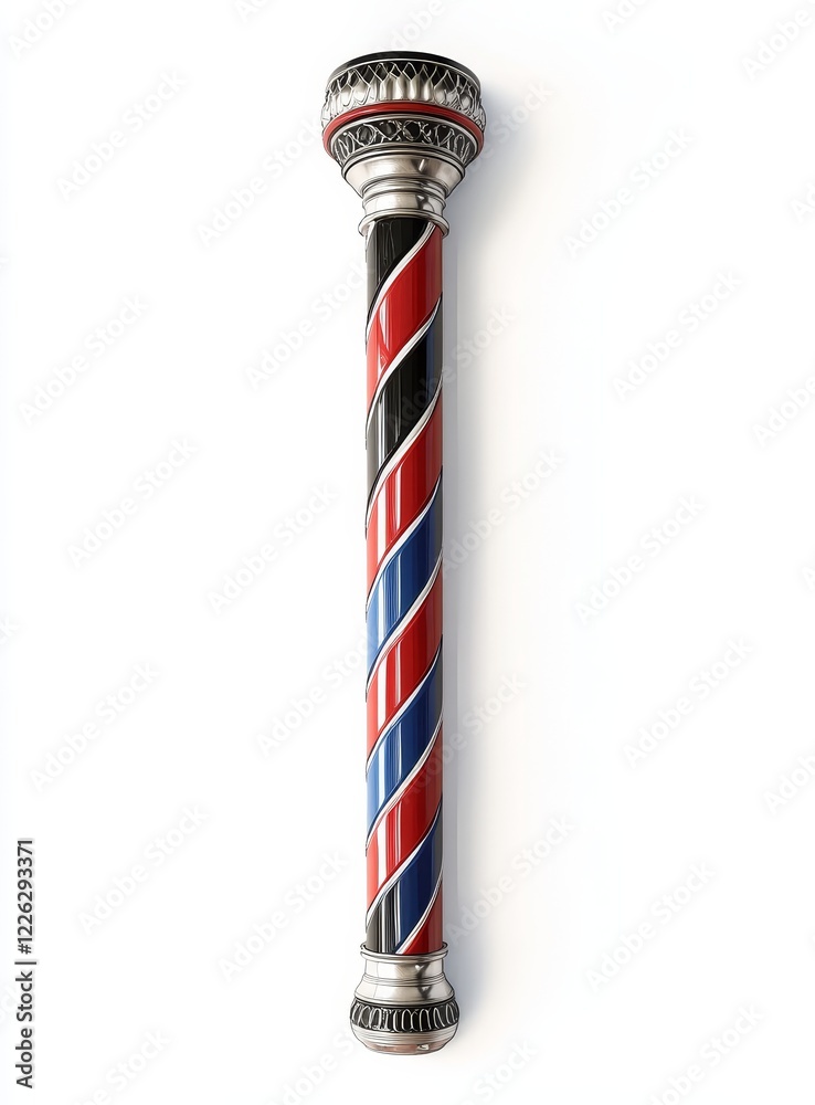 Classic barber pole isolated on white. Classic barber pole isolated on white.