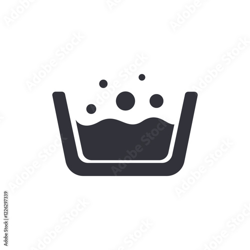 Washing bucket solid icons, minimalist vector illustration ,simple transparent graphic element .Isolated on white background