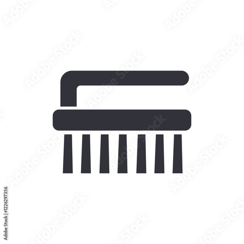 Cleaning brush solid icons, minimalist vector illustration ,simple transparent graphic element .Isolated on white background