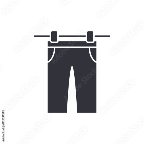 Hanging pants solid icons, minimalist vector illustration ,simple transparent graphic element .Isolated on white background