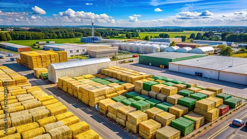 Aerial View of Fiberglass Chop Strand Mat Production Facility photo