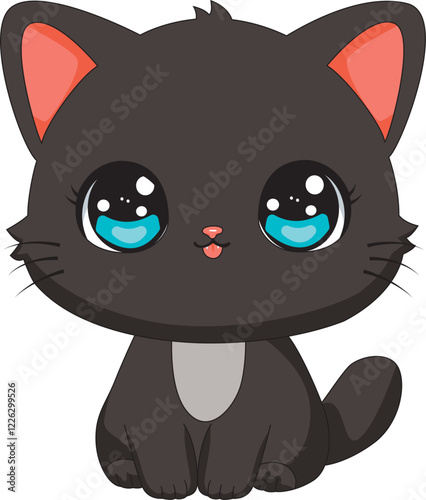 Cute black cat vector design cartoon