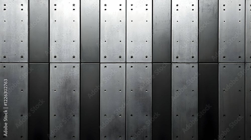 Metal wall texture, industrial design, grey background