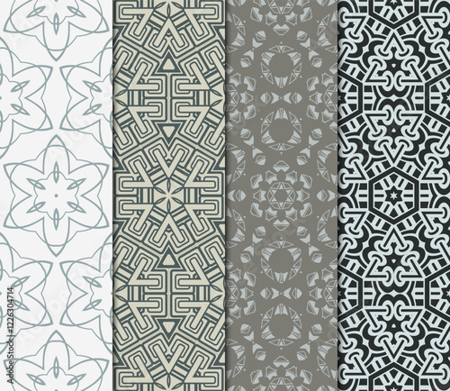 set of Geometric seamless pattern. Modern ornament. vector illustration. For the interior design, wallpaper, decoration print, fill pages, invitation card