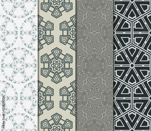 set of Geometric seamless pattern. Modern ornament. vector illustration. For the interior design, wallpaper, decoration print, fill pages, invitation card