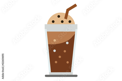 Stylish vector illustration of a chocolate smoothie design, perfect for branding and digital art. photo