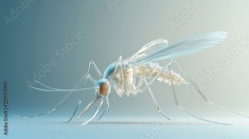 A Stunning 3D Render of a Crystallized Mosquito Anatomical Study Revealing Intricate Details photo