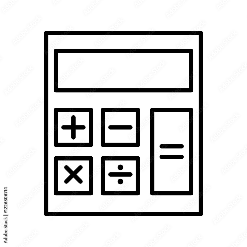 Icon calculator vector illustration: icon line, math, economy, finance Icon calculator vector illustration: icon line, math, economy, finance