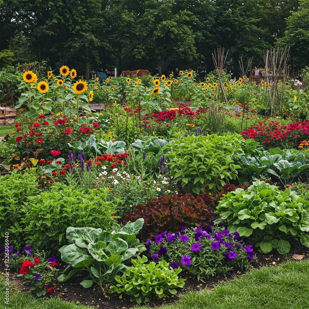 Obraz premium garden with flowers