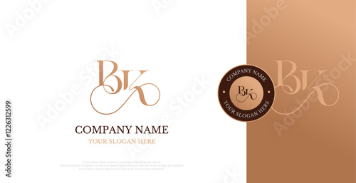 Initial BK Logo Design Vector 