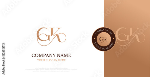 Initial GK Logo Design Vector 