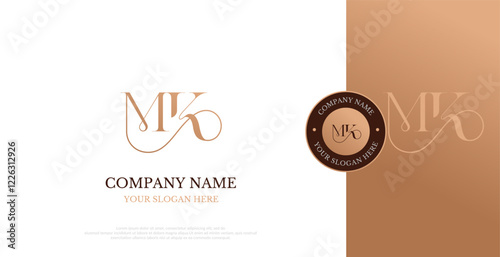 Initial MK Logo Design Vector 