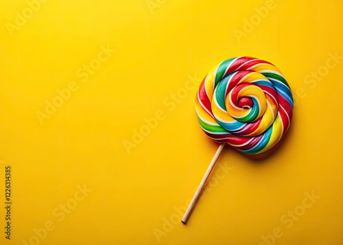 Wallpaper Mural Colorful Lollipop Candy, Sweet Treats, Yellow Background, Candy Photography, Food Photography,  Delicious Lollipops,  Bright Candy,  Summer Candy,  Isolated Candy Image Torontodigital.ca
