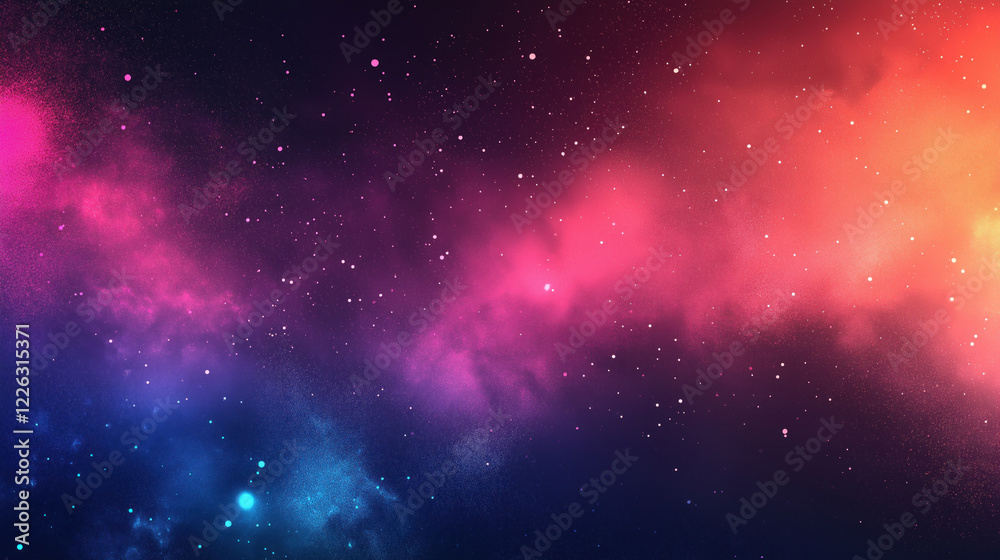 Naklejka premium colorful gradient galaxy background with stars space astronomy purple blue fuchsia wallpaper science cosmos