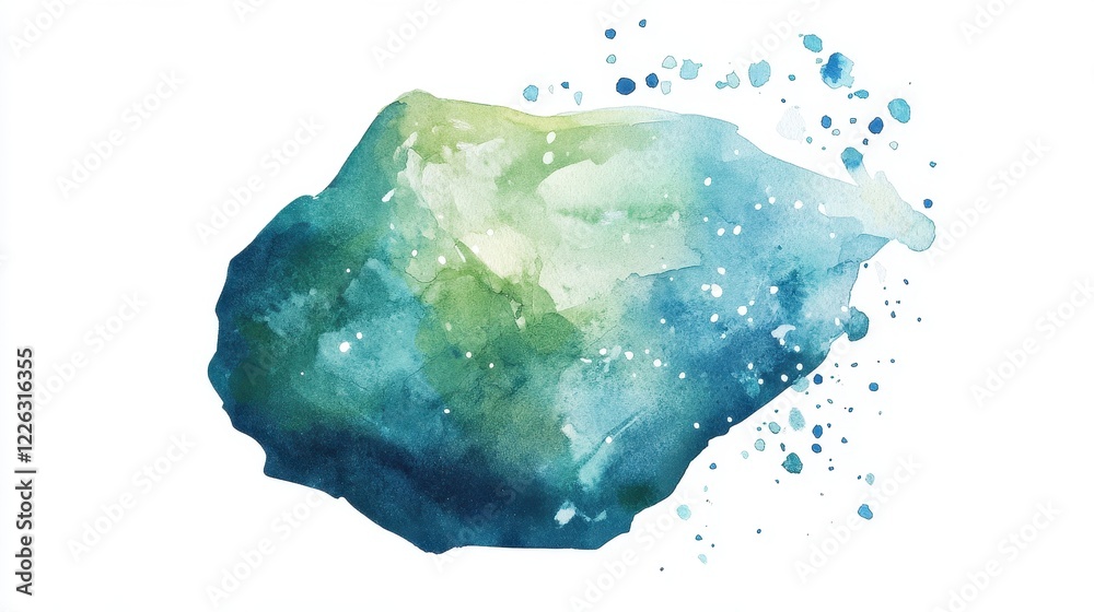 Abstract Watercolor Wash in Teal and Green Abstract Watercolor Wash in Teal and Green