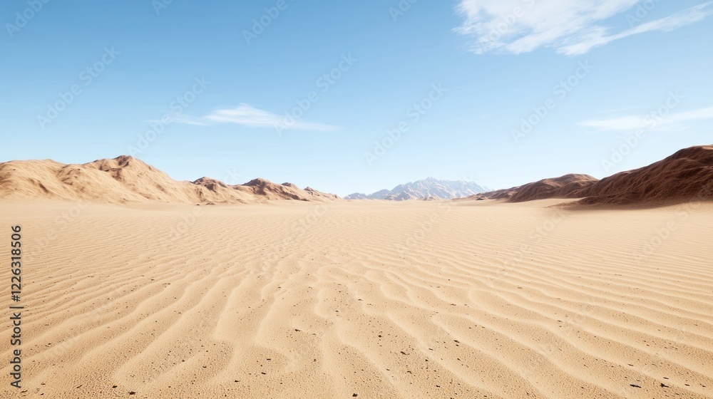Vast Desert Landscape under a Clear Sky Vast Desert Landscape under a Clear Sky