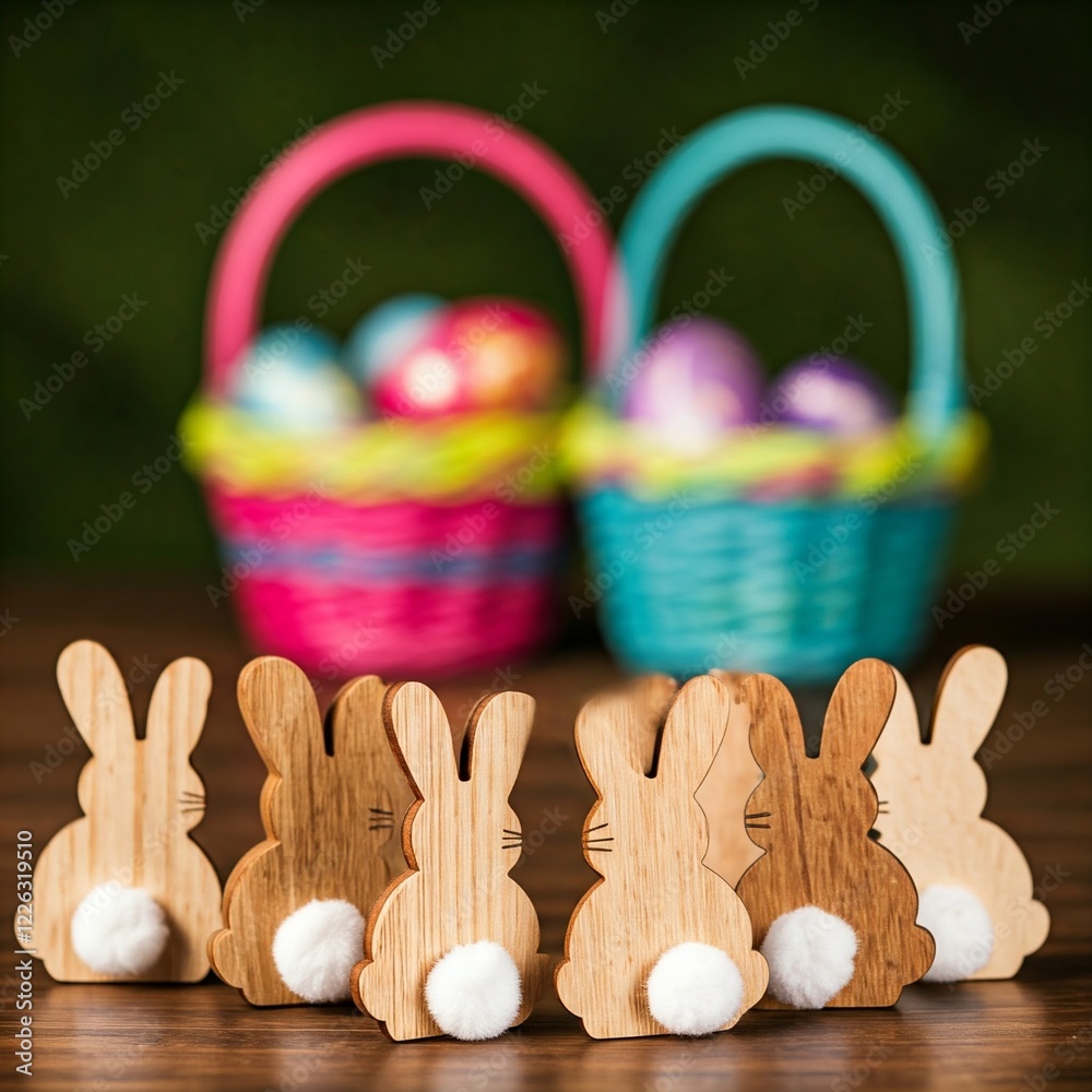 Fototapeta premium easter bunny and eggs