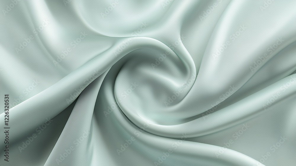 Fototapeta premium Elegant Draped Sage Green Silk Fabric Texture