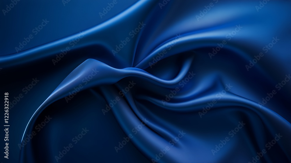 Obraz premium Deep Blue Silk Draped Luxuriously Abstract Background