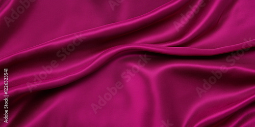 Luxurious Magenta Satin Fabric: Smooth Texture Close-Up