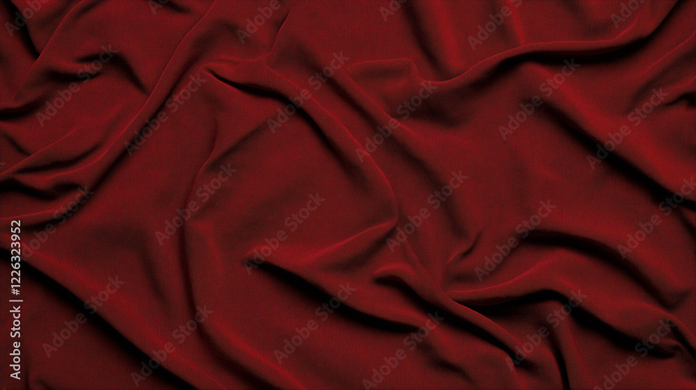 Obraz premium Luxurious Velvet Fabric: Deep Red Texture Close-Up